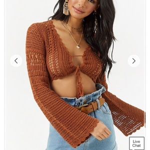 Crochet Bell Sleeve Crop Top